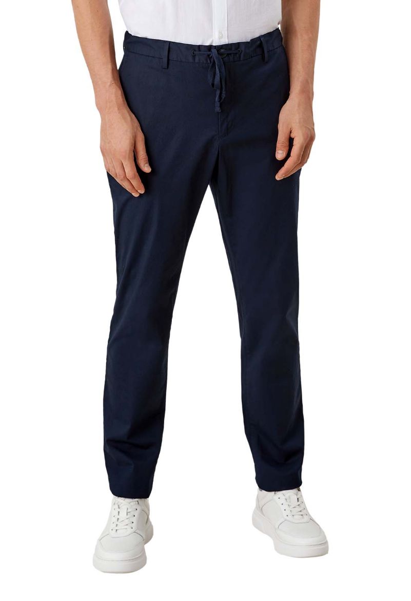 Image de Tall Pantalon Chino Cordon de Serrage Longueur 36, bleu marine