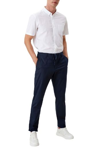 Image de Tall Pantalon Chino Cordon de Serrage Longueur 36, bleu marine