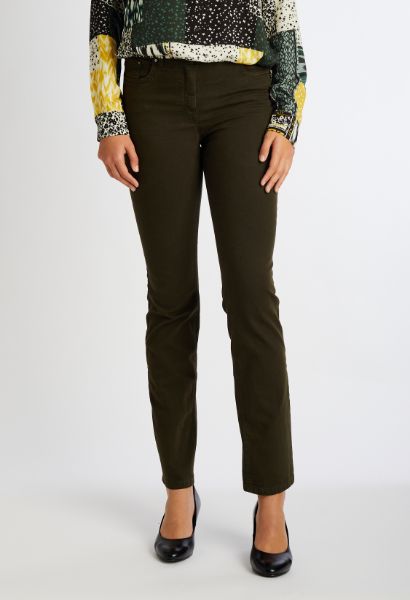 Show details for Cora 5-Pocket Trousers Slim Fit with Comfort Waist L34 Inch, dark olive Picture of Cora 5-Pocket Trousers Slim Fit with Comfort Waist L34 Inch, dark olive