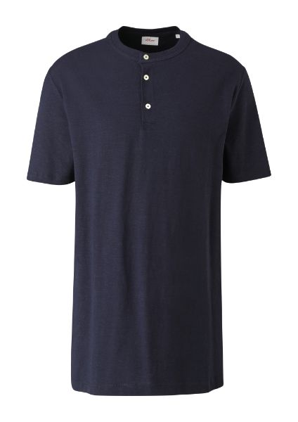 Zeige Details für s.Oliver Tall T-Shirt Rundhals mit Knopfverschluss Bild von s.Oliver Tall T-Shirt Rundhals mit Knopfverschluss