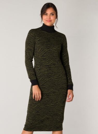 Picture of Animal Print Slim Fit Midi Dress