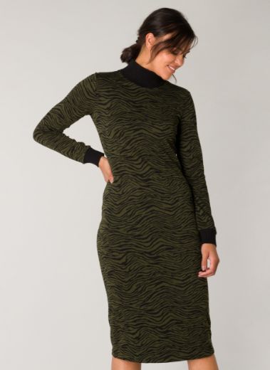 Picture of Animal Print Slim Fit Midi Dress