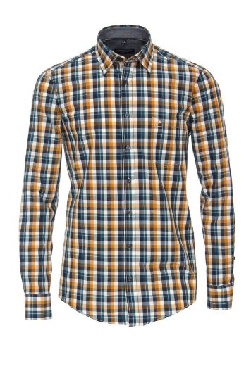 Picture of Shirt Casual Fit Long Sleeve 72 cm, blue yellow checkered