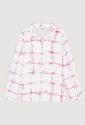 Picture of Cotton Blouse, white pink