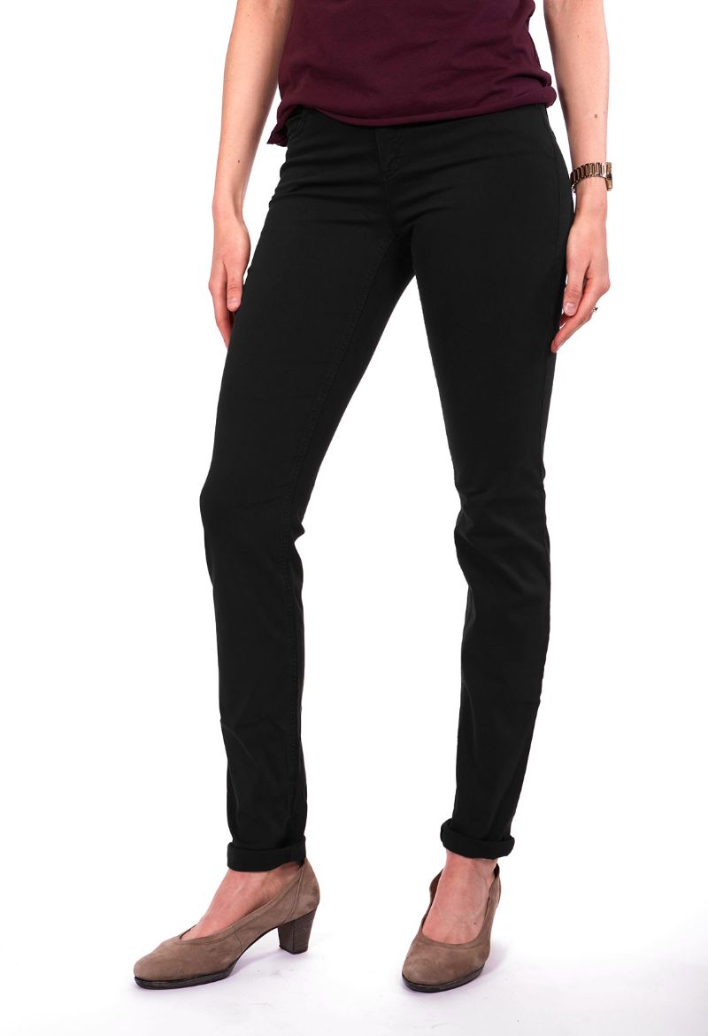 Picture of Jenny Slim Trousers Cotton Satin L38 Inch, black
