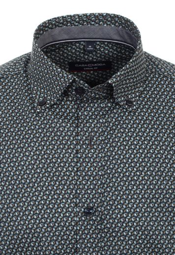 Bild von Casual Fit Langarm Hemd 72 cm Ärmellänge, aqua Minimalprint