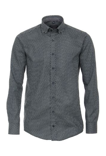 Bild von Casual Fit Langarm Hemd 72 cm Ärmellänge, aqua Minimalprint