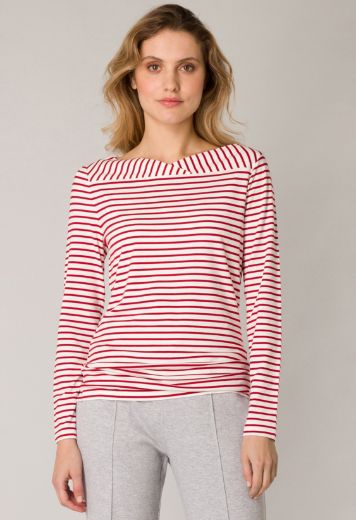 Picture of Long-Sleeved Shirt U-Boat Neckline, red striped