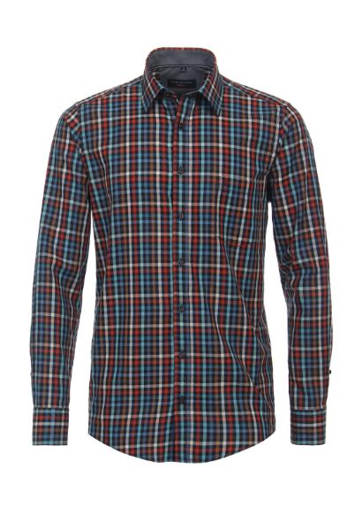 Zeige Details für Casual Fit Langarmhemd 72 cm Ärmellänge, Karo blau rot Bild von Casual Fit Langarmhemd 72 cm Ärmellänge, Karo blau rot