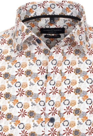 Picture of Comfort Fit Shirt 72 cm Sleeve Length, tabac orange patterned