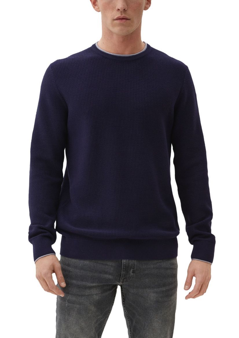 Picture of s.Oliver Tall Sweater with Structured Knit and Collar Detail