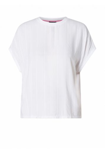 Picture of Short Sleeve Top with Piping, white