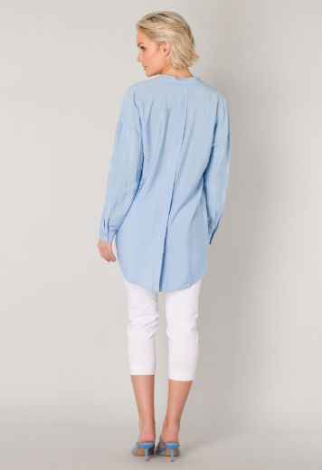 Picture of Long Blouse without Collar, soft blue
