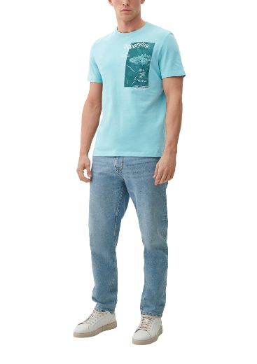 Image de s.Oliver Tall T-shirt Col Rond avec Impression Frontale
