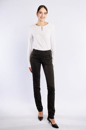 Image de Tall Pamela Jersey Pantalon à enfiler L38 pouce, noir gris minimalprint