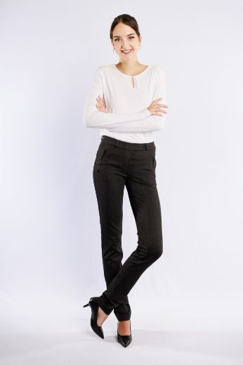 Image de Tall Pamela Jersey Pantalon à enfiler L38 pouce, noir gris minimalprint