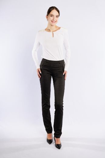 Image de Tall Pamela Jersey Pantalon à enfiler L38 pouce, noir gris minimalprint