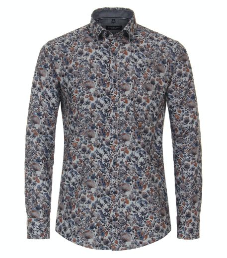 Picture of Tall Casual Fit Long Sleeve Shirt 72 cm, floral blue orange