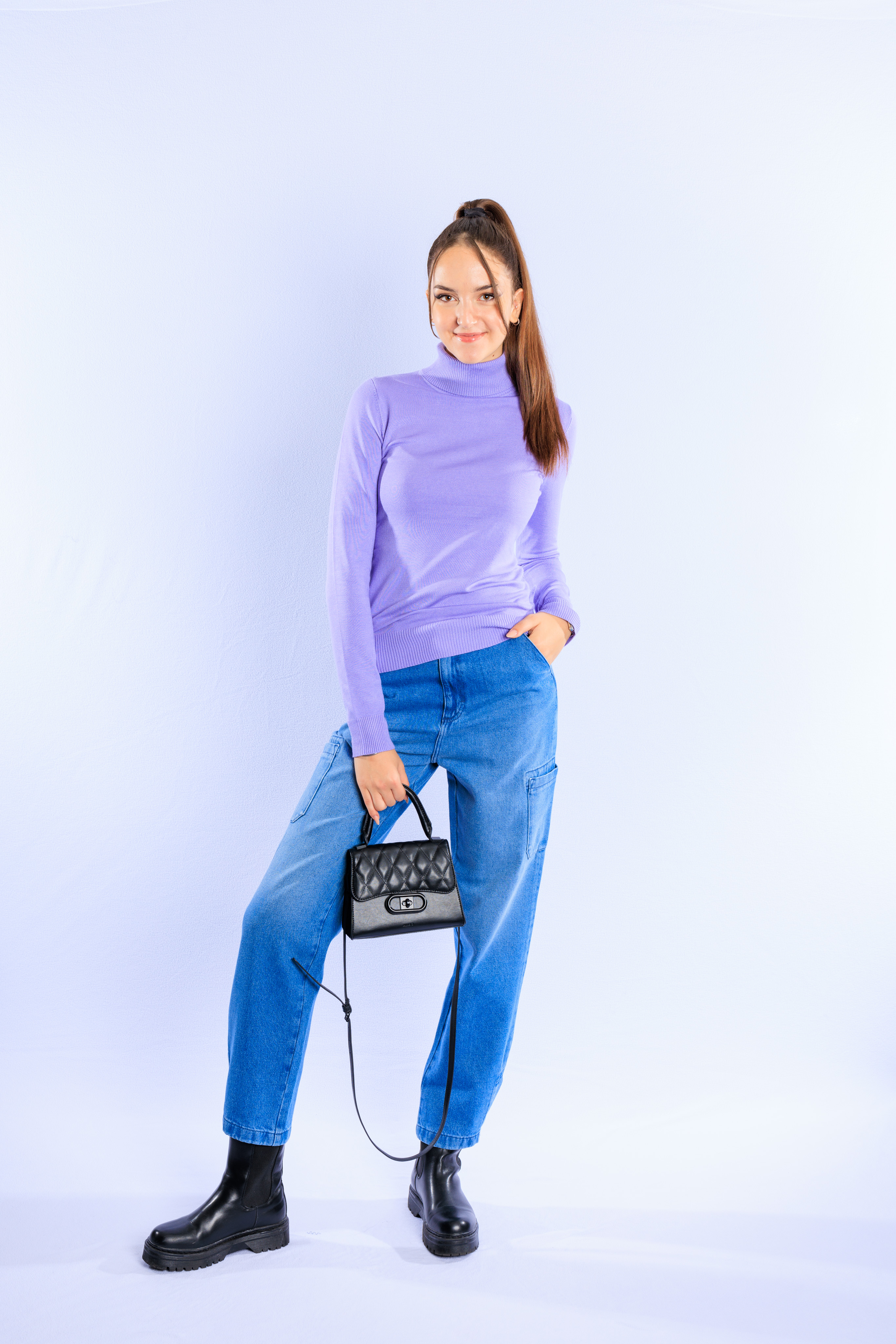 MUSTANG Style AVA Loose Cropped Jeans, Offwhite 2014-106, 25W