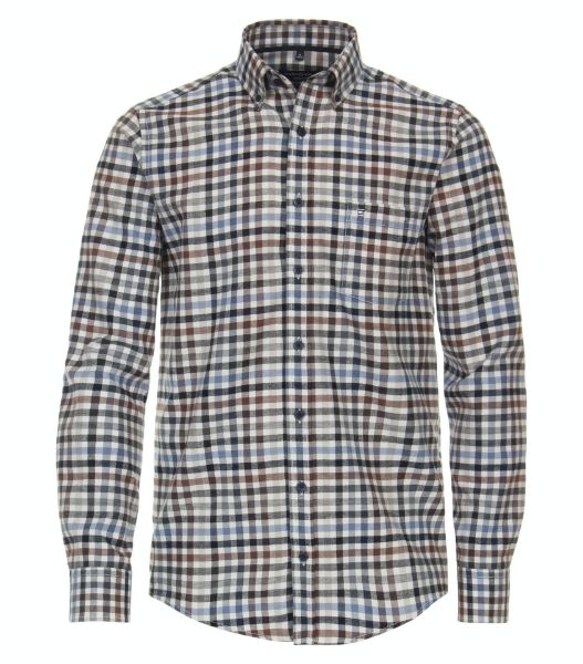 Show details for Tall Casual Fit Long Sleeve Shirt 72 cm Sleeve Length, brown blue check Picture of Tall Casual Fit Long Sleeve Shirt 72 cm Sleeve Length, brown blue check