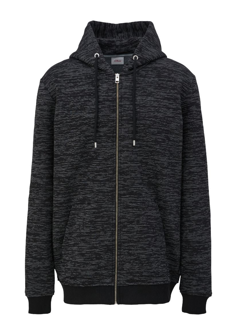 Picture of s.Oliver Tall Hoodie Sweatshirt Jacket, black anthracite