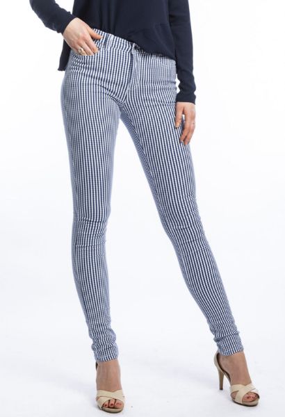 Show details for Wonderjeans skinny L38 inch, blue Vichy print Picture of Wonderjeans skinny L38 inch, blue Vichy print