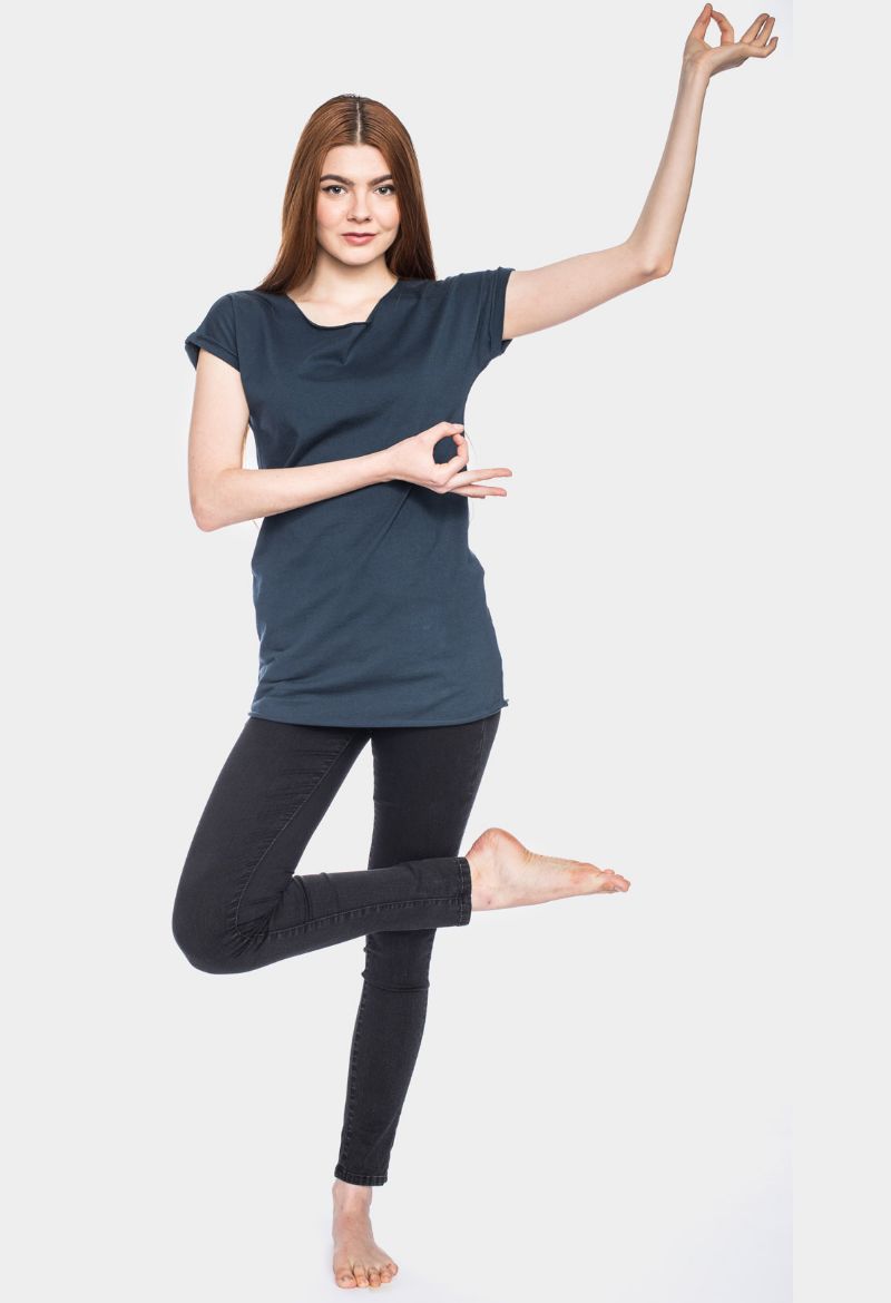 Image de Coton organique T-shirt Anju, bleu foncé