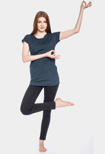 Image de Coton organique T-shirt Anju, bleu foncé