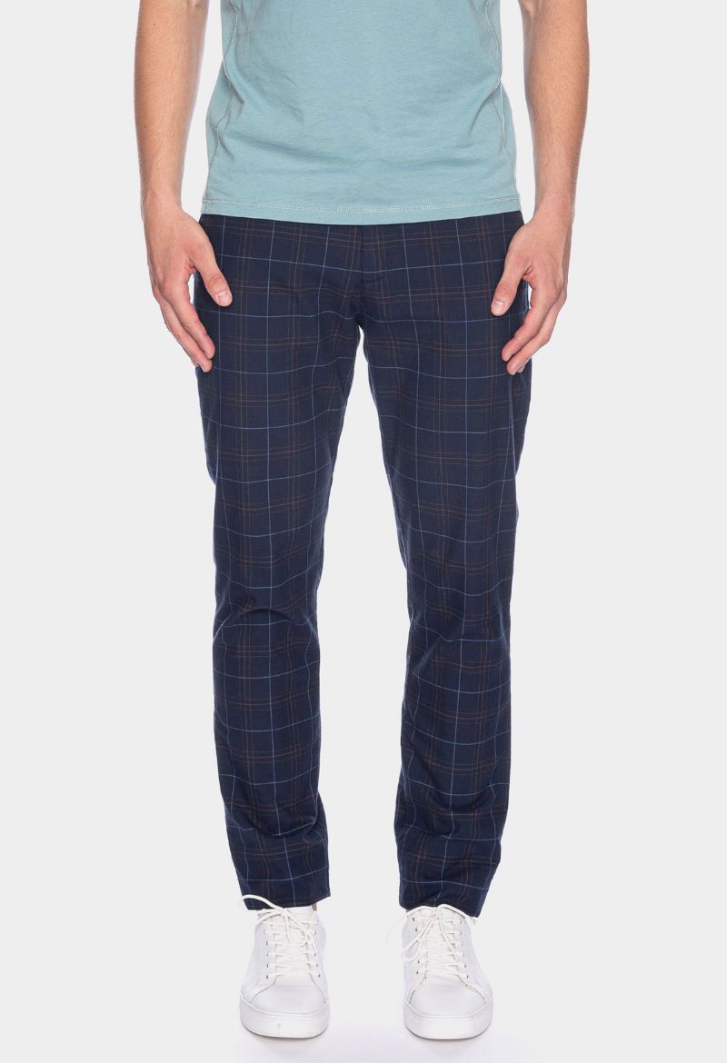 Picture of Chino trousers Dino check pattern L38 inch, blue