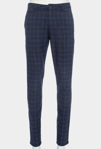 Picture of Chino trousers Dino check pattern L38 inch, blue