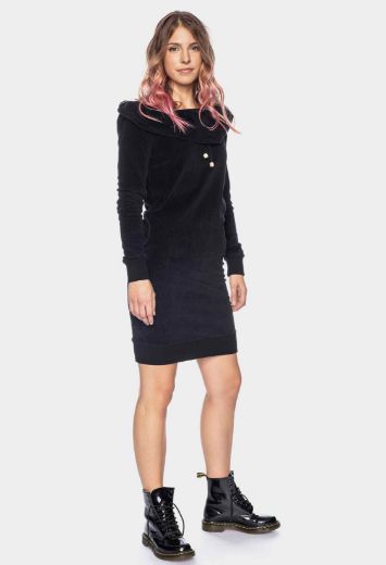 Picture of Long sleeve dress Suna knitted organic cotton GOTS, black