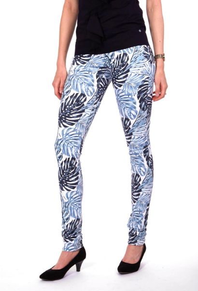 Show details for Wonderjeans skinny L38 inches, white blue palm-tree pattern Picture of Wonderjeans skinny L38 inches, white blue palm-tree pattern