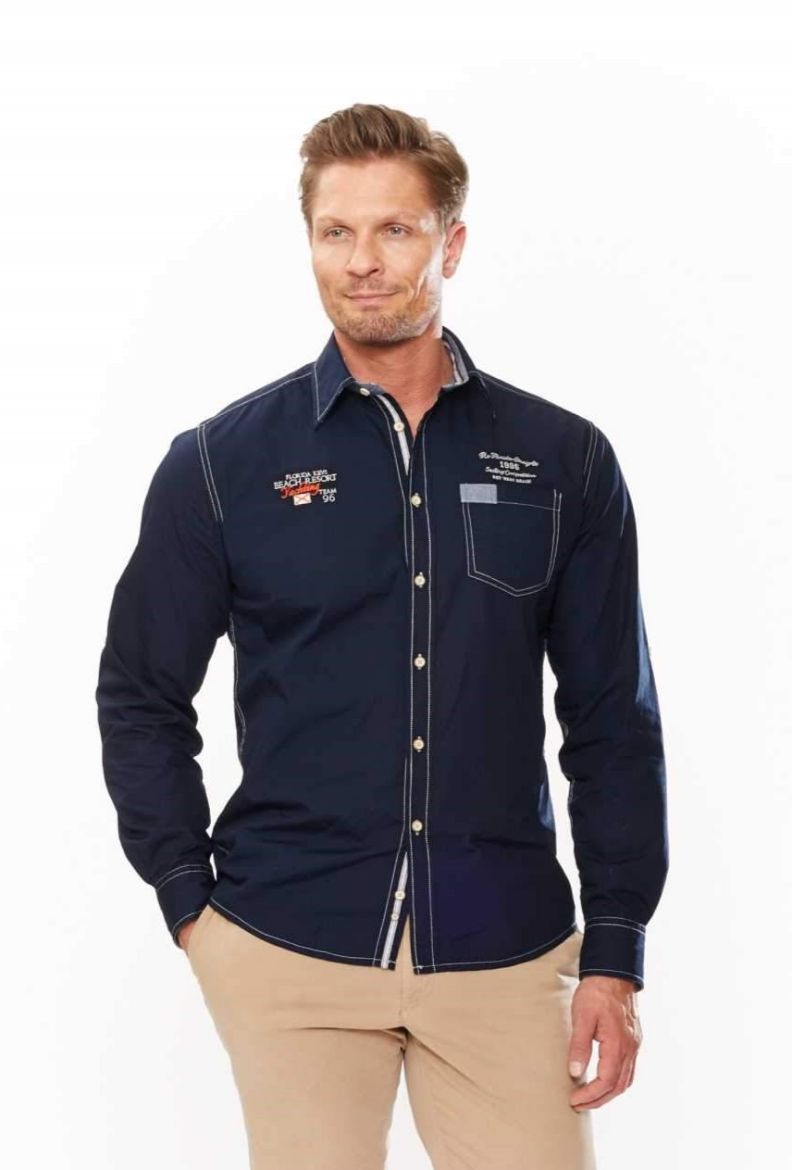 Picture of Casual Long Sleeve Shirt with Embroidery