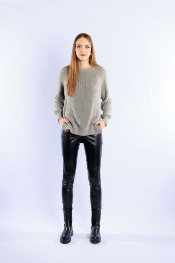 Picture of Tall Faux Leather Ankle-Length Leggings, black