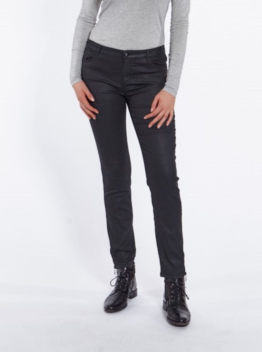 Picture of Tall Cropped Jenny Zip Skinny Fit Trousers Coated