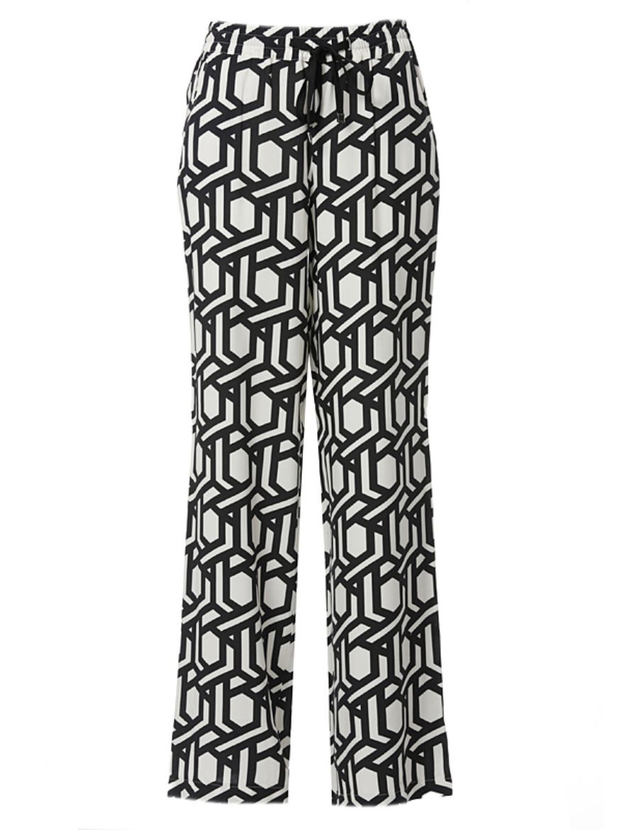 Picture of Tall Bahia Wide Slip-on Trousers L38 Inch, black white