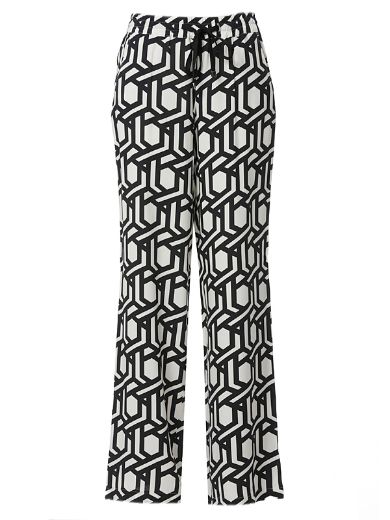 Picture of Tall Bahia Wide Slip-on Trousers L38 Inch, black white