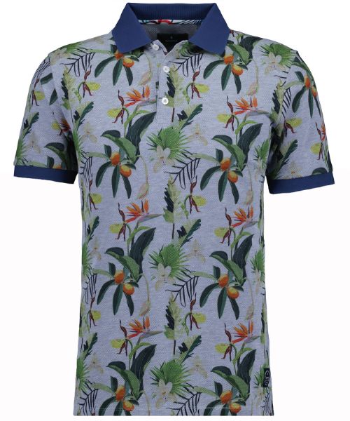 Agrandir l'image de Tall Polo T-Shirt, imprimé fleuri bleu Image de Tall Polo T-Shirt, imprimé fleuri bleu