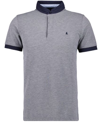 Bild von Tall Poloshirt Stehkragen, dark blue mélange