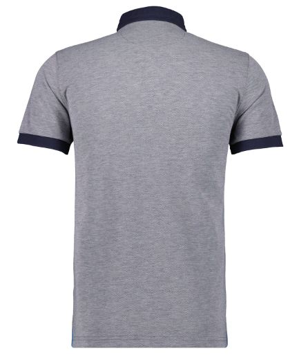 Bild von Tall Poloshirt Stehkragen, dark blue mélange