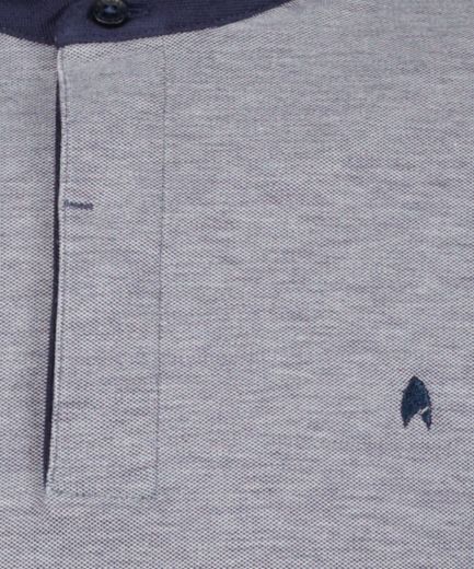 Bild von Tall Poloshirt Stehkragen, dark blue mélange