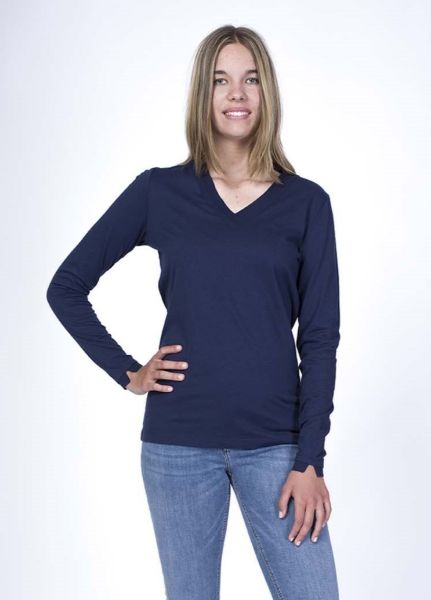 Zeige Details für Langarm Shirt Organic Cotton mit Ripp Detail, navy Bild von Langarm Shirt Organic Cotton mit Ripp Detail, navy