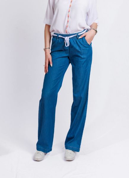 Show details for Tall Bahia Wide Slip-on Trousers L38 Inch, mid blue denim Picture of Tall Bahia Wide Slip-on Trousers L38 Inch, mid blue denim