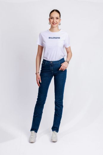 Image de Tall Jeans Ronja Slim Fit Denim Léger L38 Inch, bleu moyen