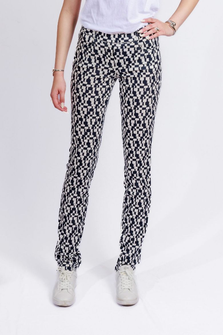 Image de Tall Pamela Slim Fit Pantalon à Enfiler Longueur 38 Inch, bleu foncé blanc