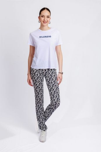 Image de Tall Pamela Slim Fit Pantalon à Enfiler Longueur 38 Inch, bleu foncé blanc