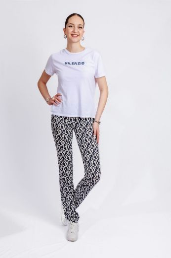 Image de Tall Pamela Slim Fit Pantalon à Enfiler Longueur 38 Inch, bleu foncé blanc