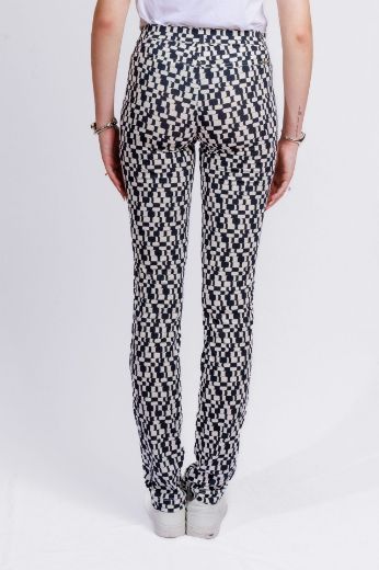 Image de Tall Pamela Slim Fit Pantalon à Enfiler Longueur 38 Inch, bleu foncé blanc