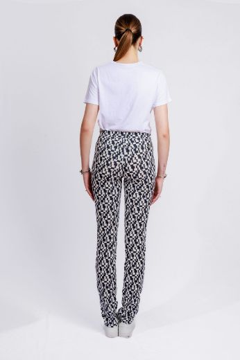 Image de Tall Pamela Slim Fit Pantalon à Enfiler Longueur 38 Inch, bleu foncé blanc