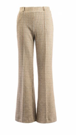 Picture of Tall Women Trousers Wide Leg Pied de Poule L37 Inch, grey sand